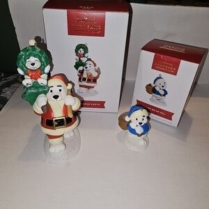 2022 Polar Bear Santa & Polar Bear Pal Hallmark Keepsake Ornament Member Exc➿️